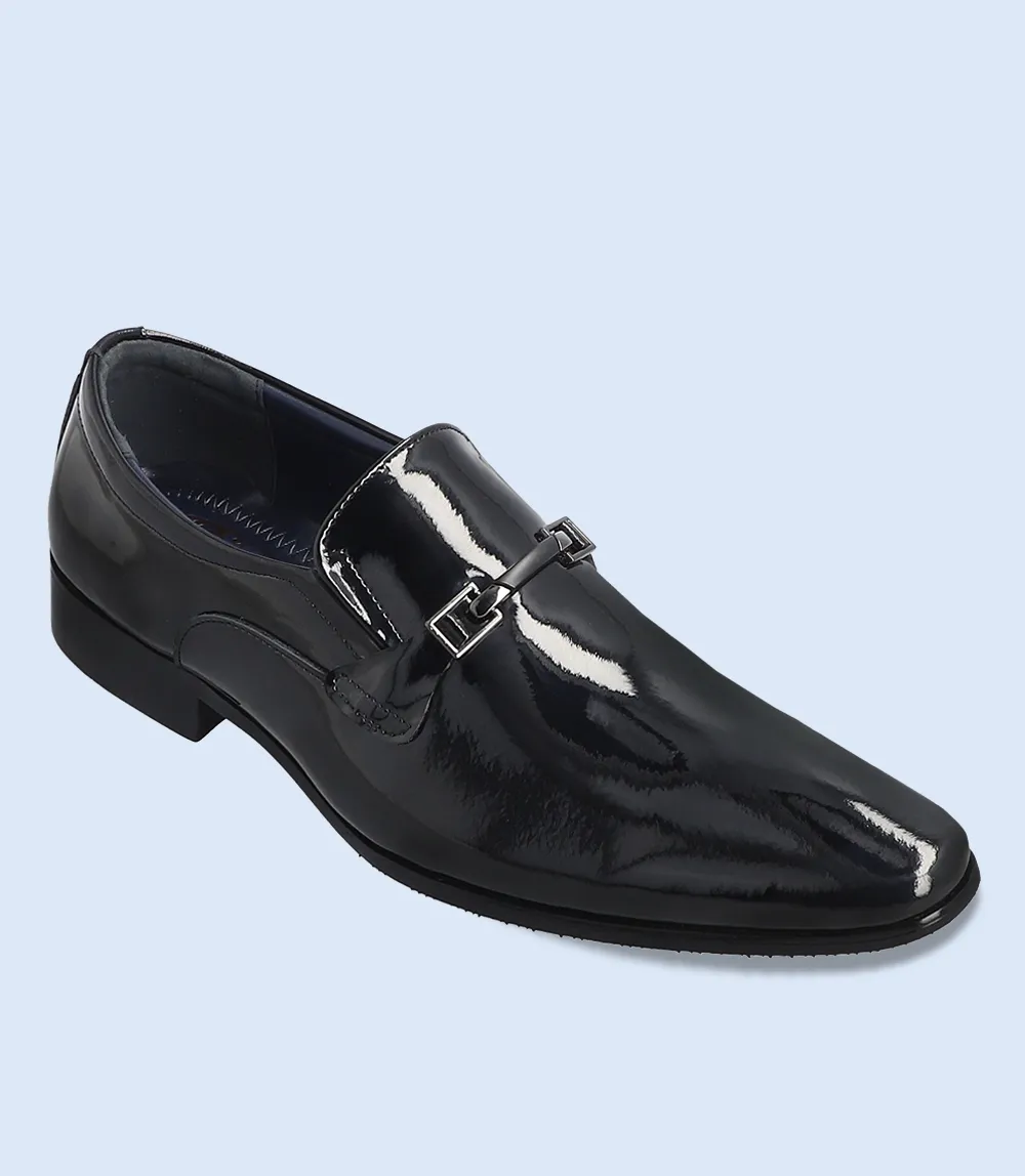 BM5047 Black Mens Formal Slip-On Shoes - Elegant Comfort for Professional Occasions