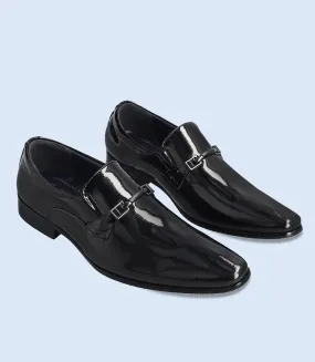 BM5047 Black Mens Formal Slip-On Shoes - Elegant Comfort for Professional Occasions