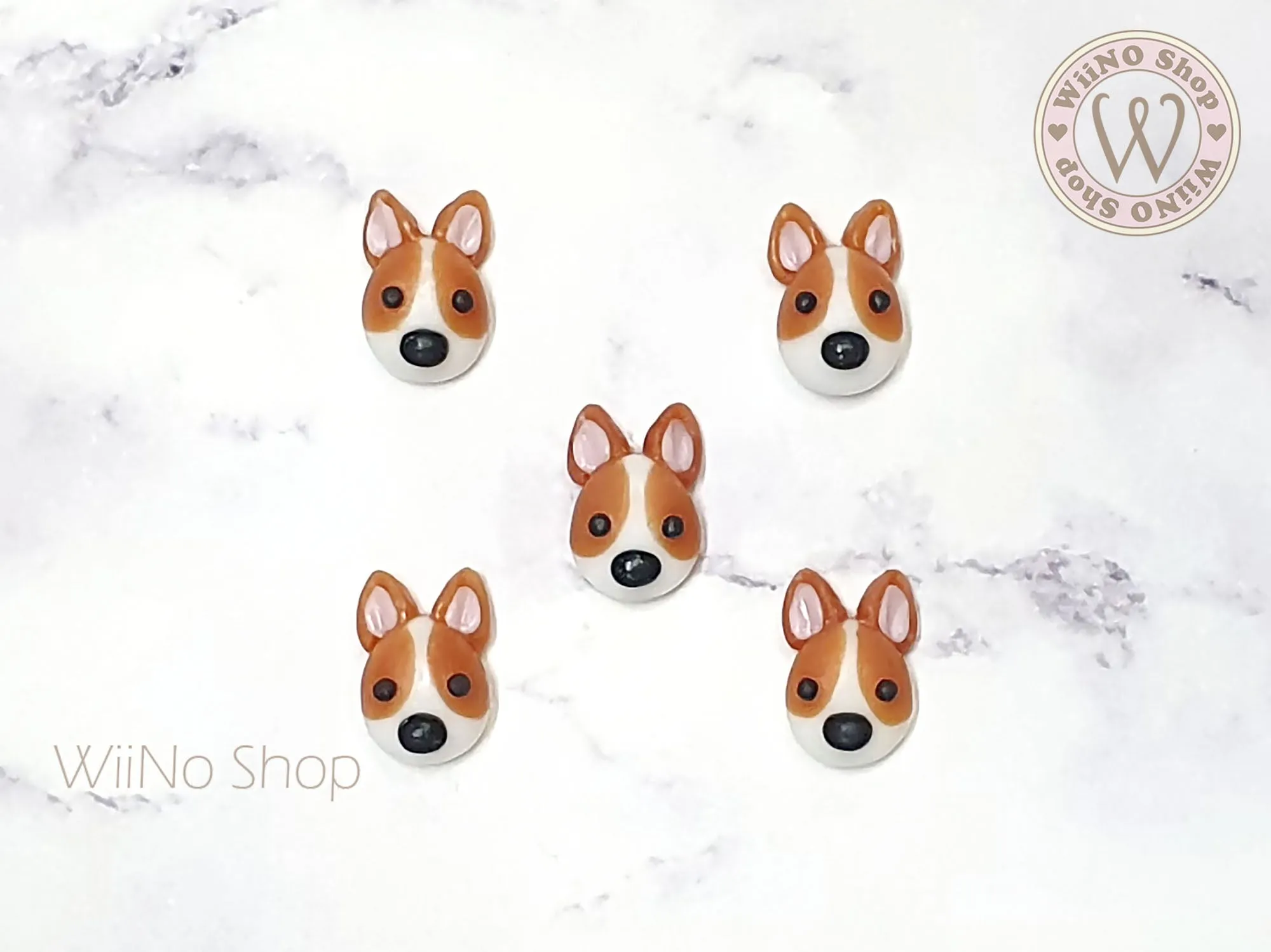 Corgi Dog 3D Handmade Nail Art Charm - 2 pcs