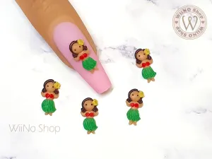 Hawaii Hula Girl 3D Handmade Nail Art Charm - 2 pcs