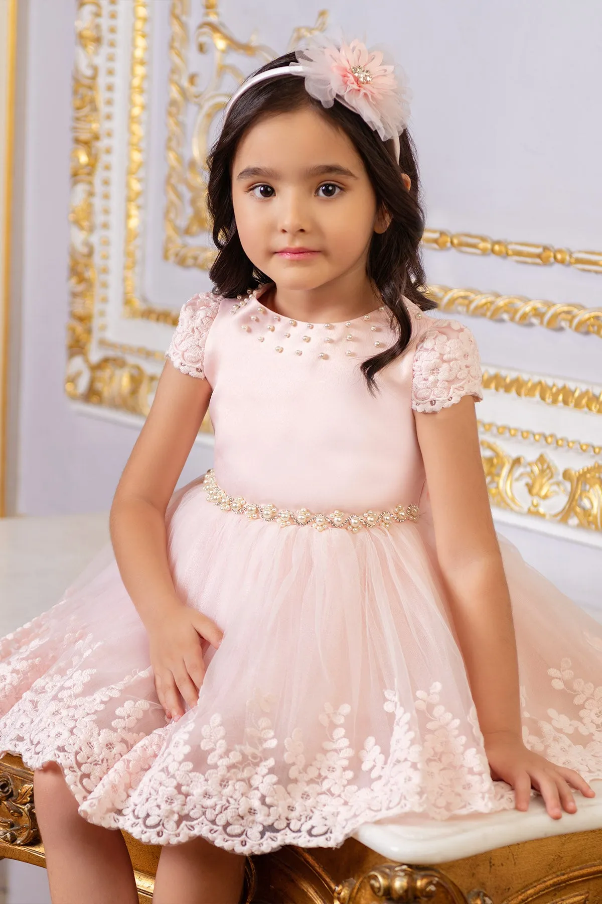 Girls Formal Lacy Heart Dress - Stylish and Elegant