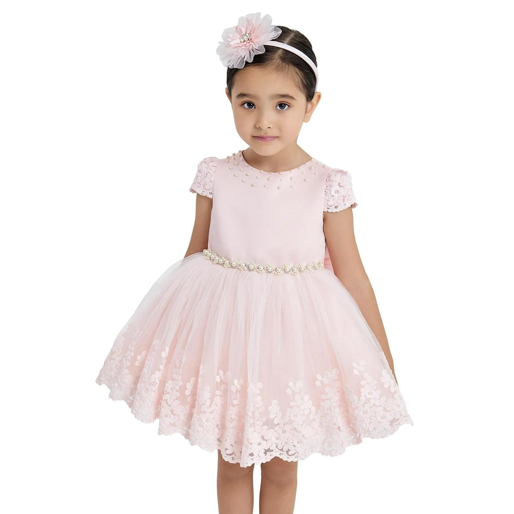 Girls Formal Lacy Heart Dress - Stylish and Elegant