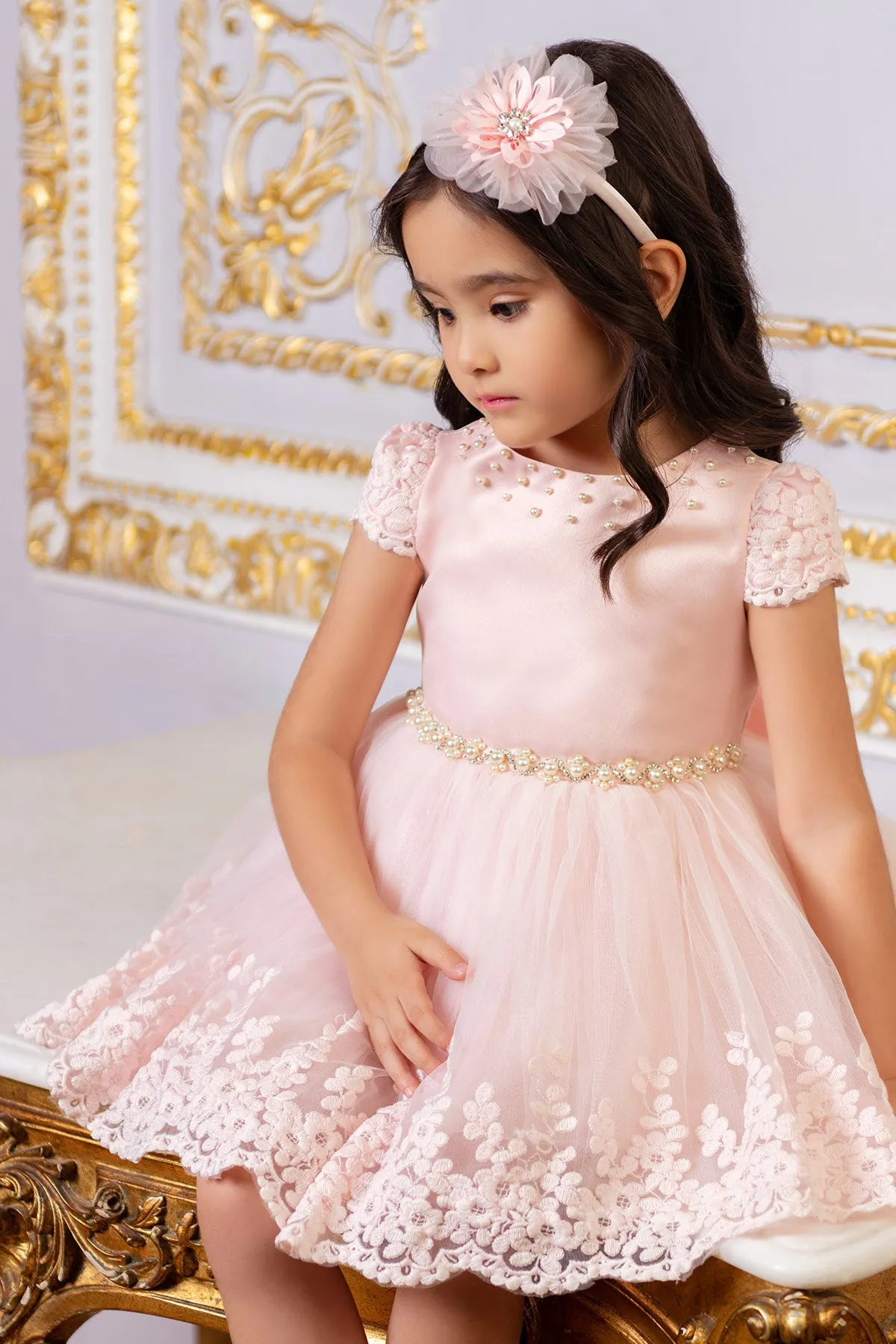 Girls Formal Lacy Heart Dress - Stylish and Elegant