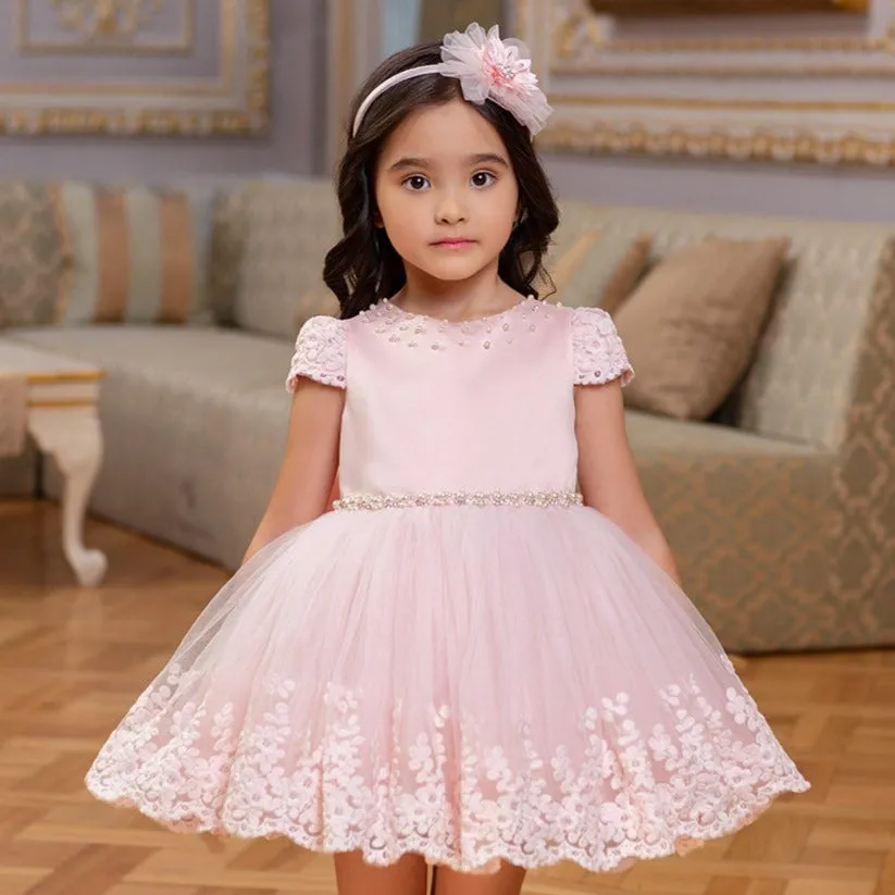 Girls Formal Lacy Heart Dress - Stylish and Elegant