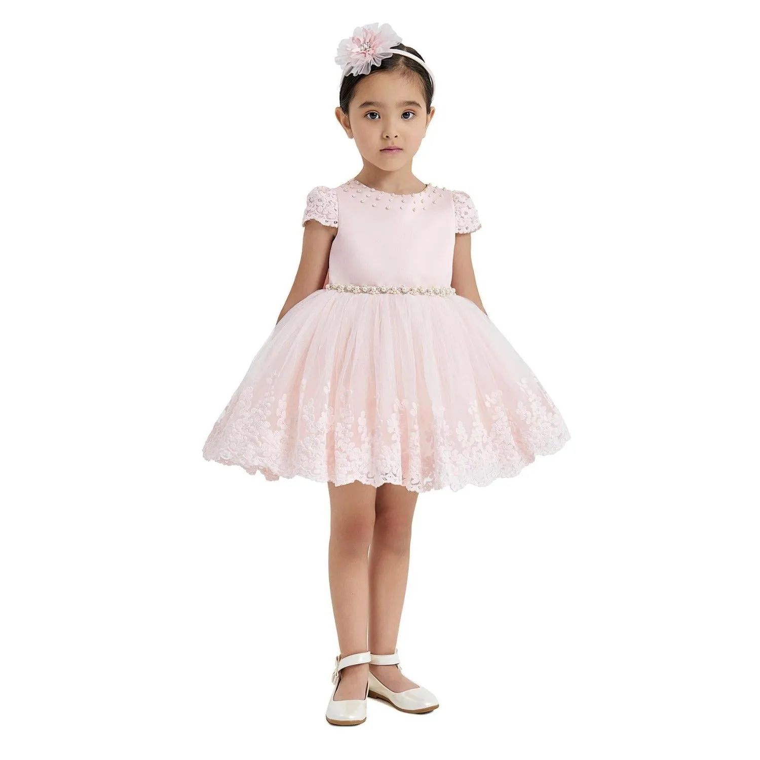 Girls Formal Lacy Heart Dress - Stylish and Elegant