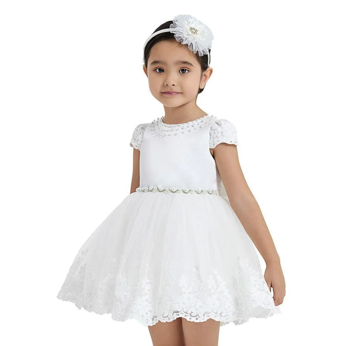 Girls Formal Lacy Heart Dress - Stylish and Elegant