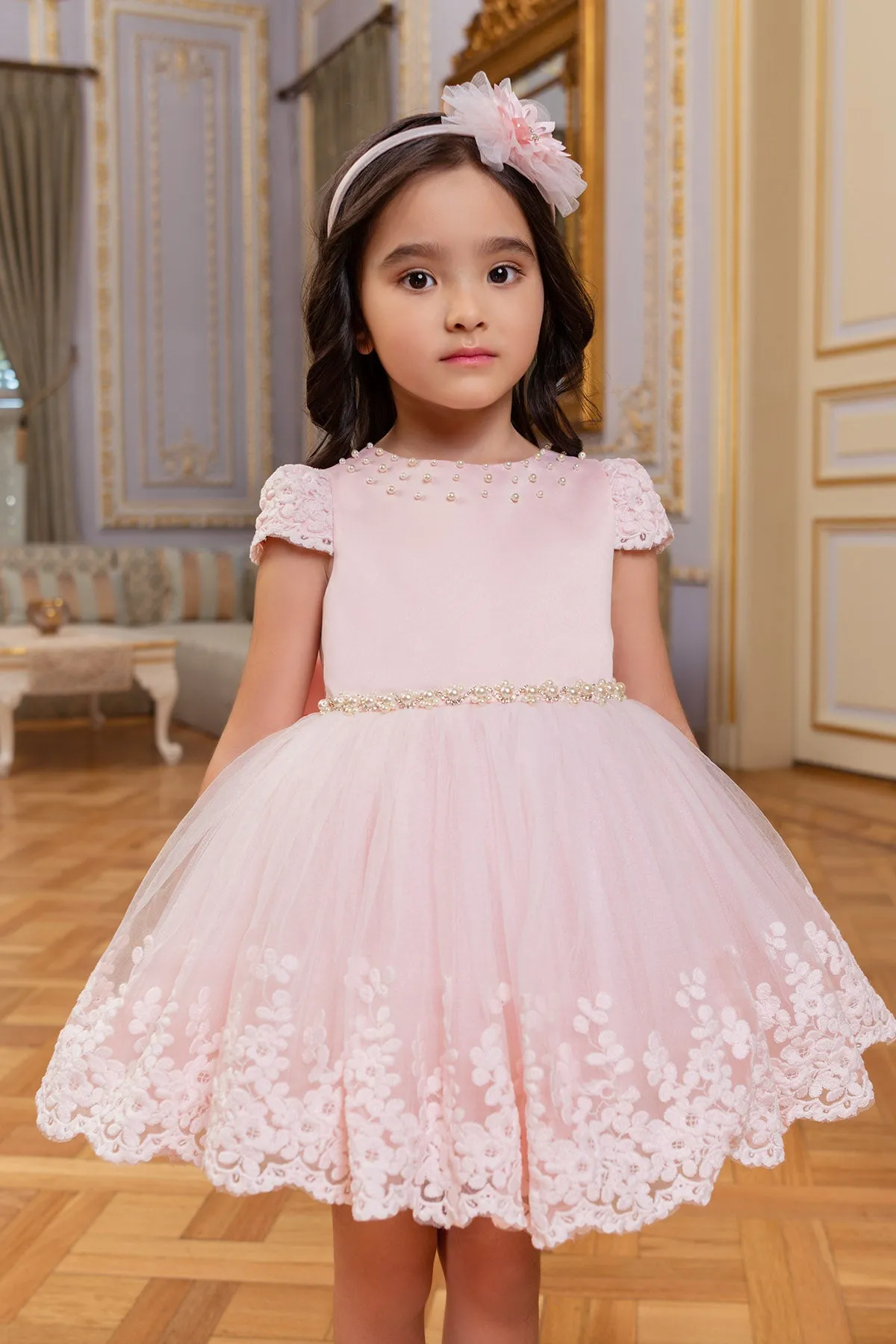 Girls Formal Lacy Heart Dress - Stylish and Elegant