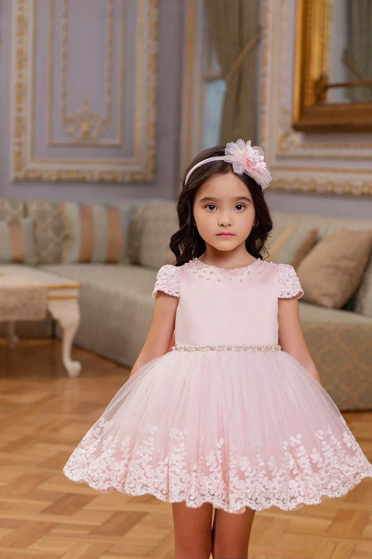 Girls Formal Lacy Heart Dress - Stylish and Elegant