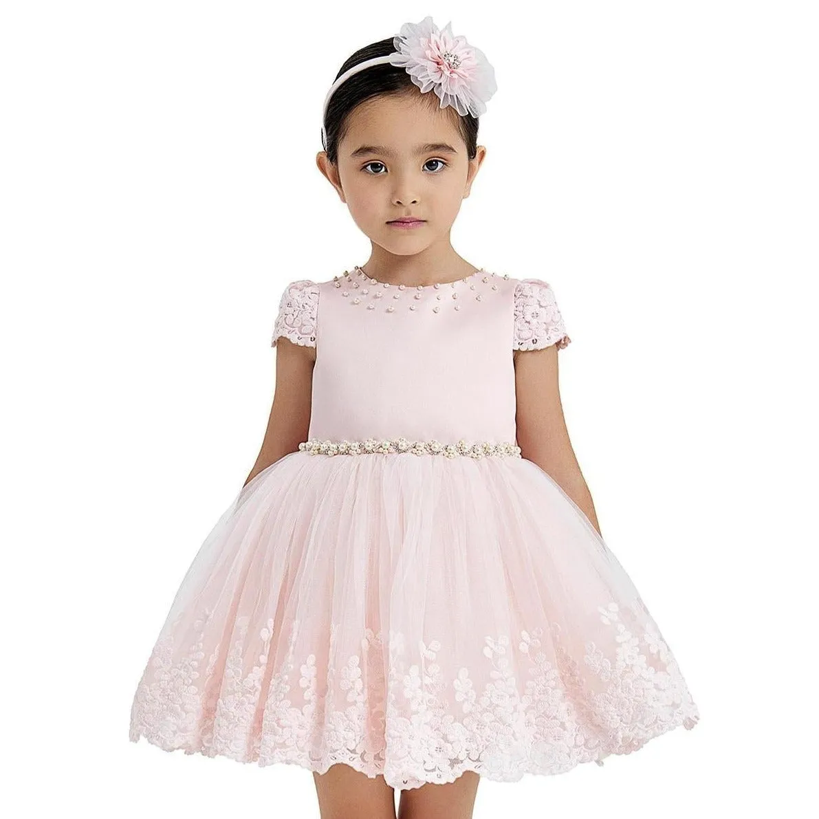 Girls Formal Lacy Heart Dress - Stylish and Elegant