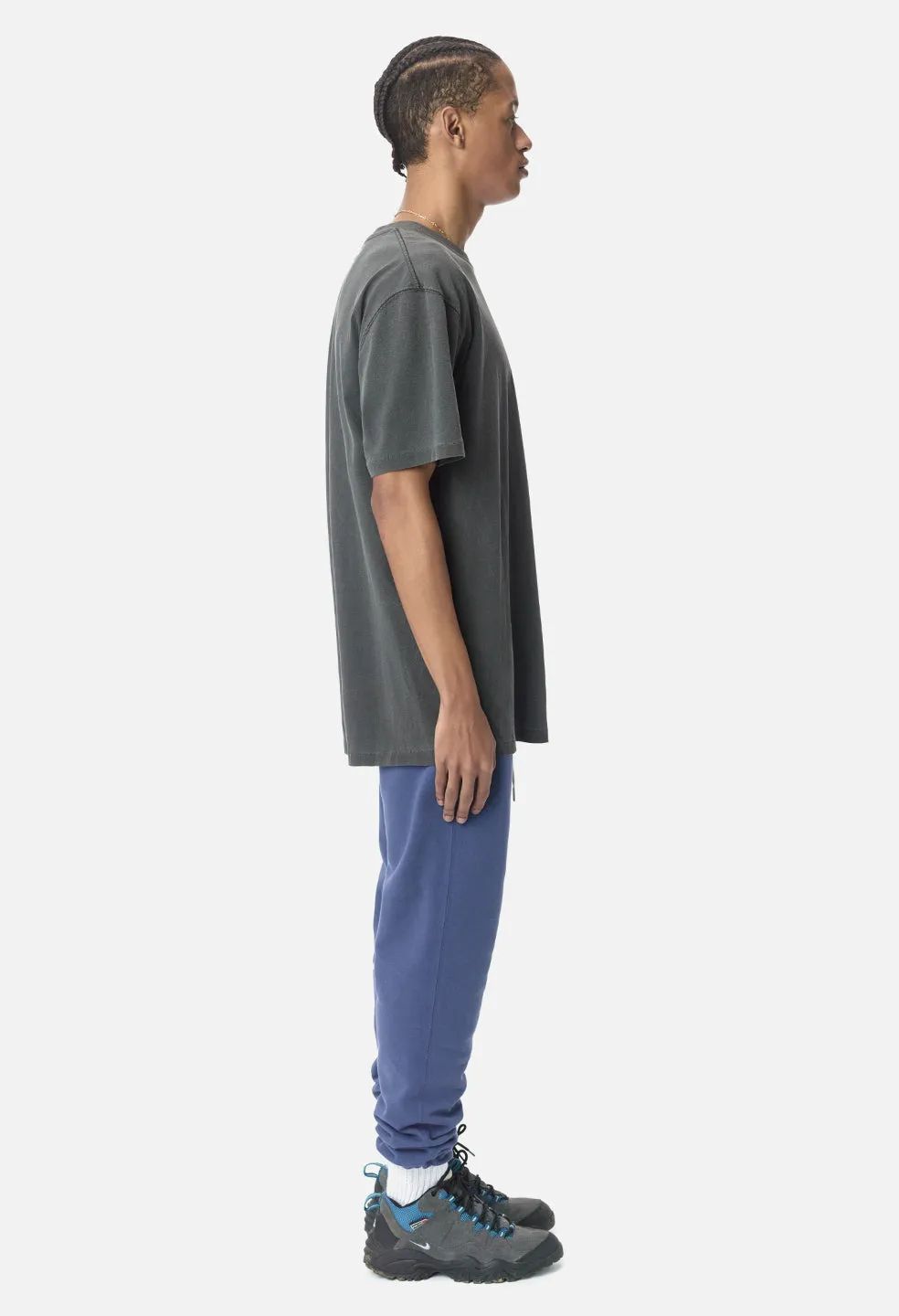 Relaxed Fit Loose Stitch Pocket Tee - Washed Black