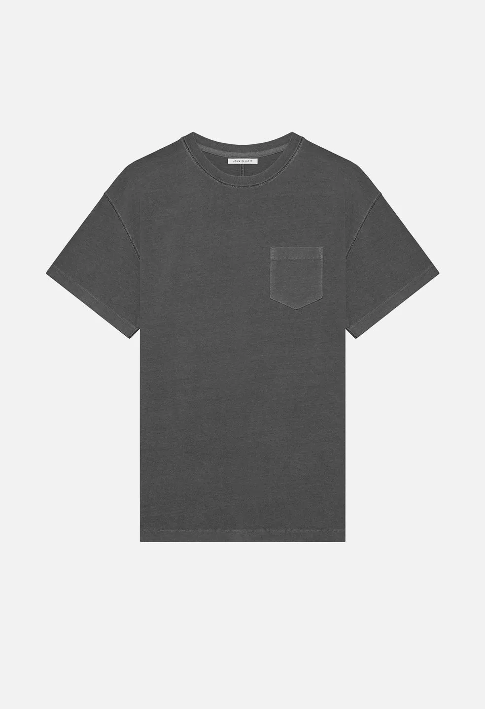Relaxed Fit Loose Stitch Pocket Tee - Washed Black