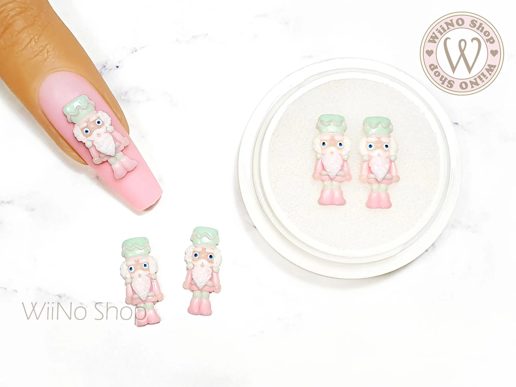 Pastel Nutcracker 3D Handmade Nail Art Charm - 2 pcs