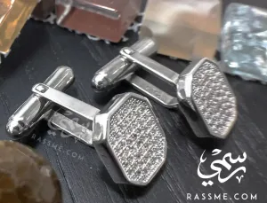 Silver Cufflinks - Premium White